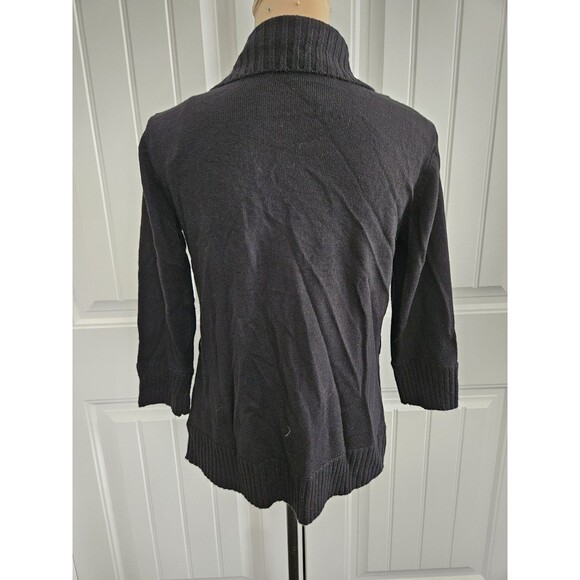 Black Shrug IZ Byer California L Waterfall Open Front Belt Loops Acrylic - Picture 4 of 7